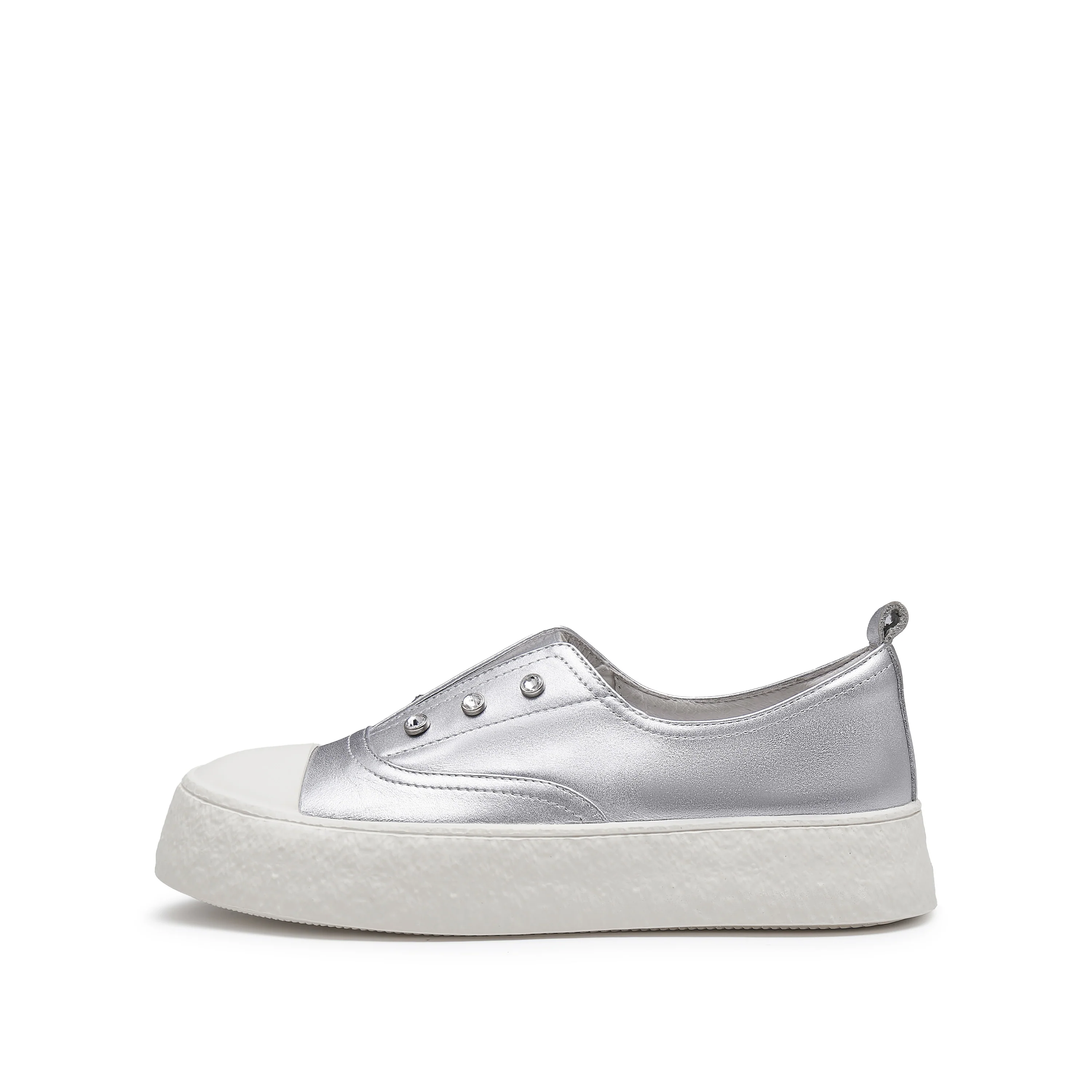 Sneakers - Leather Slip-On Sneakers F1386 - Image 7