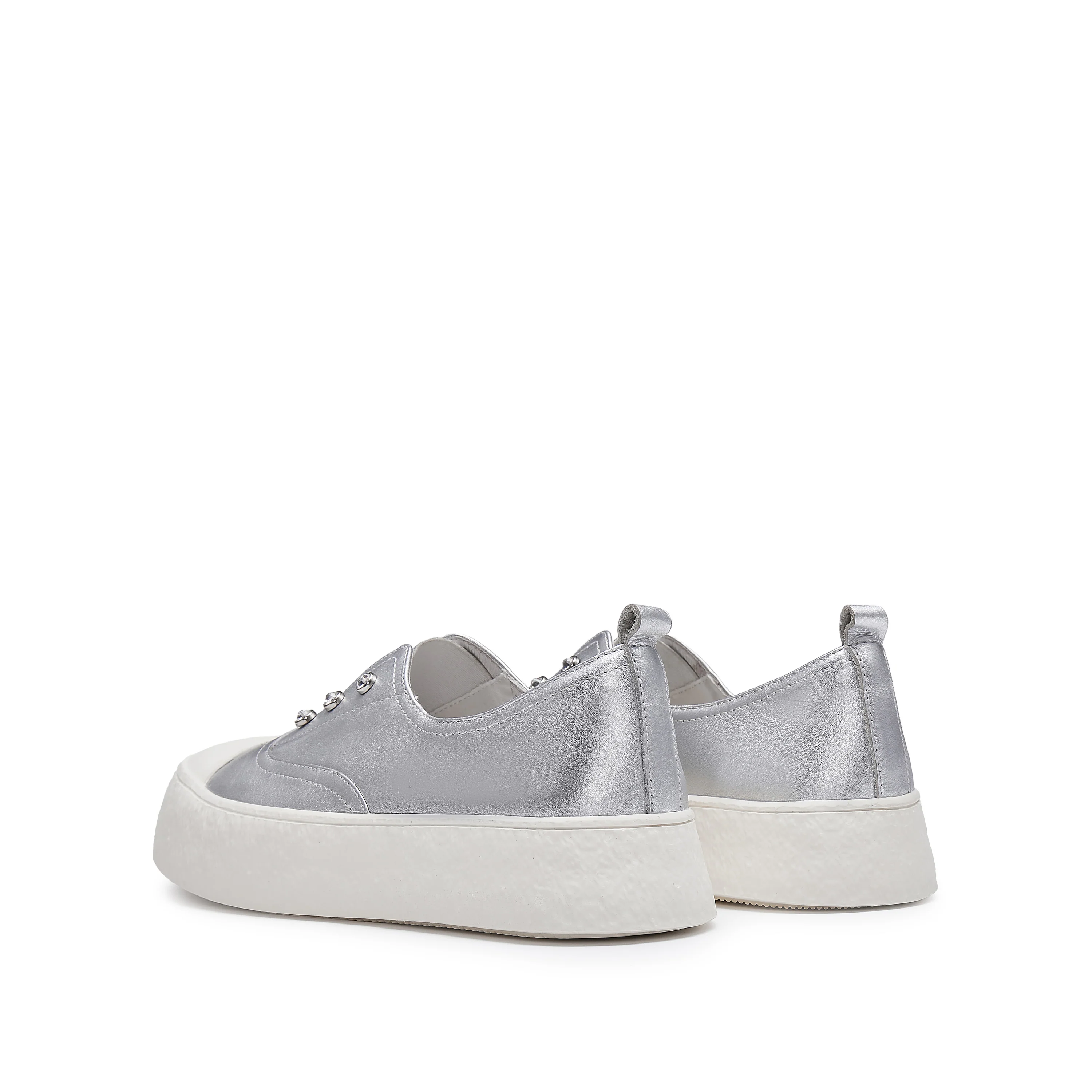Sneakers - Leather Slip-On Sneakers F1386 - Image 8