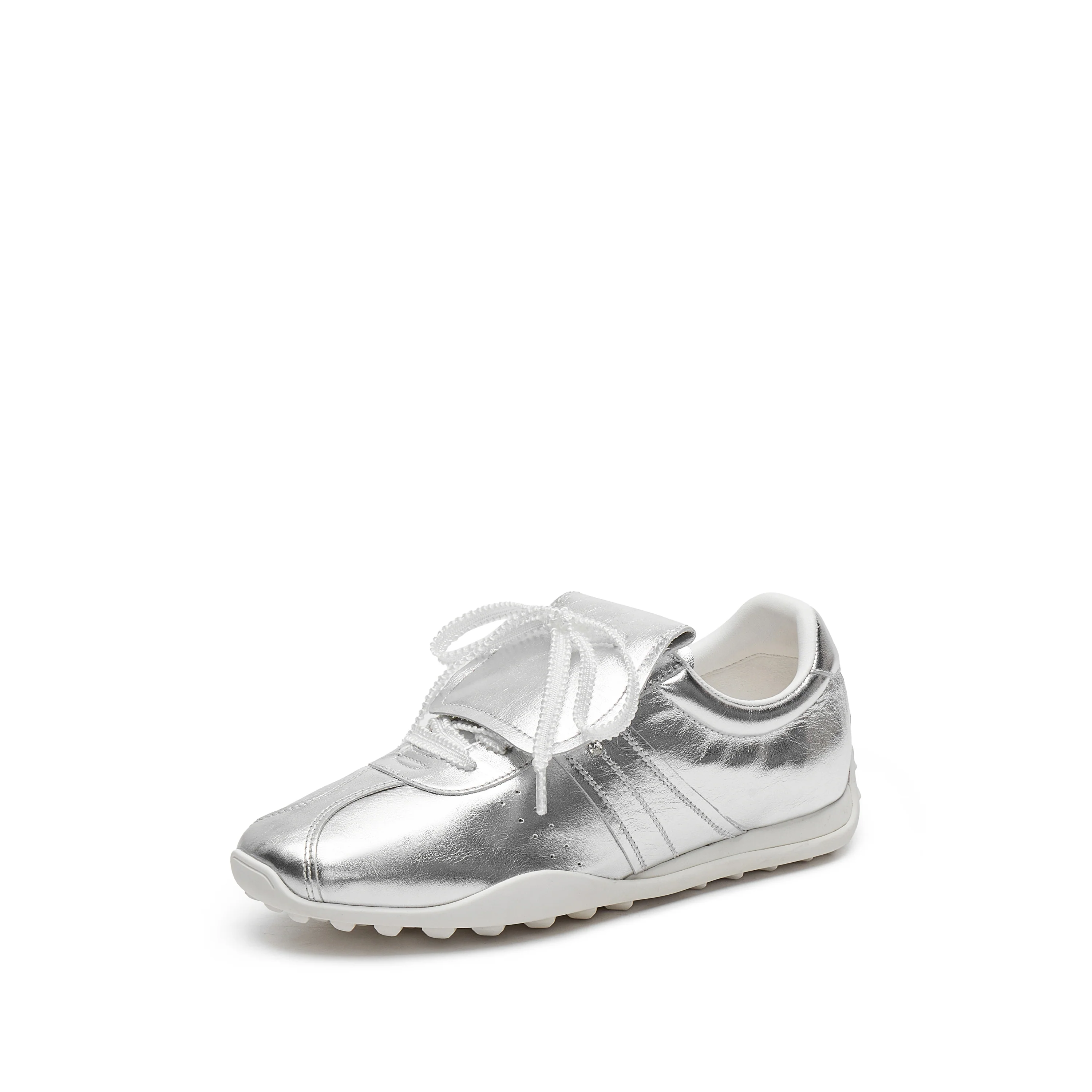 Sneakers - Retro Leather Stitching Detail German Trainers F0161 - Image 7