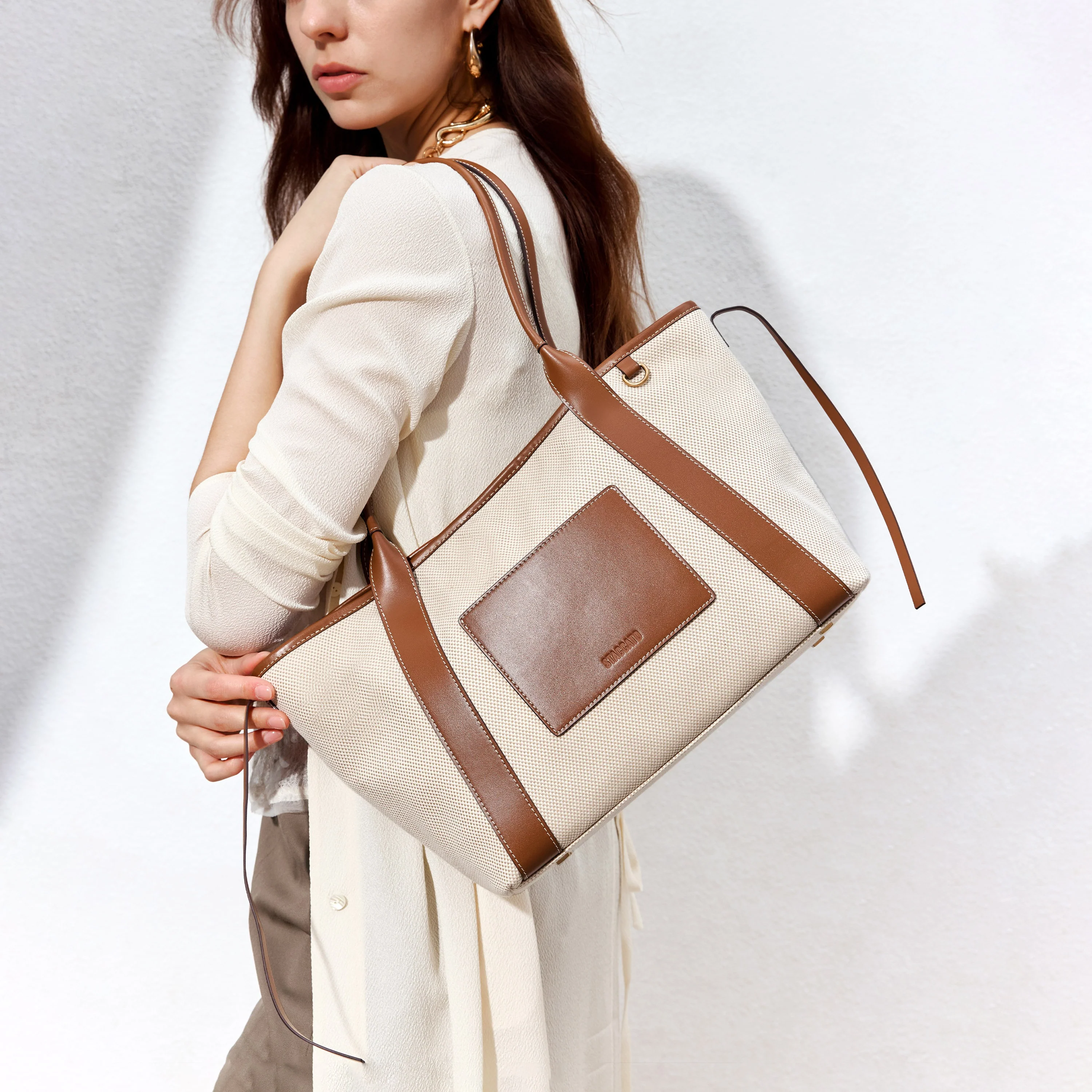 Tote Bag - Apricot Large Capacity Shoulder Bag X8222 - Image 4